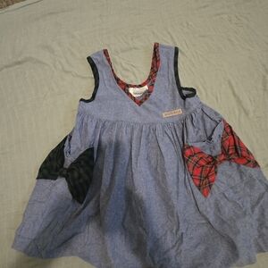 Bonnie Jean Blue and Red Plaid Kids Casual Dress